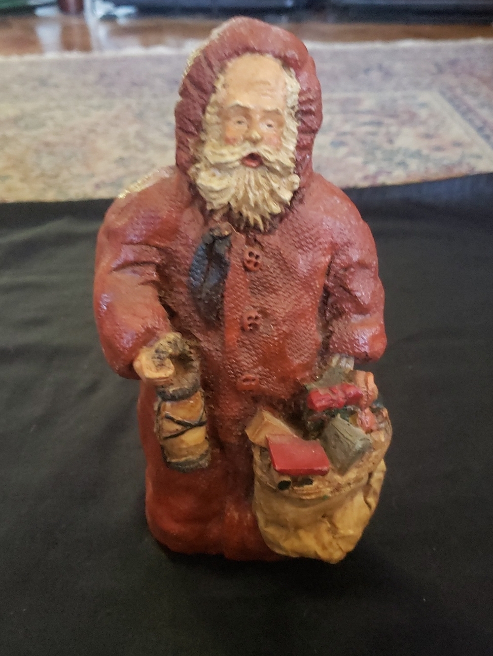Vintage 1990 Ceramic Santa Christmas Figurine Red Color 8” Height